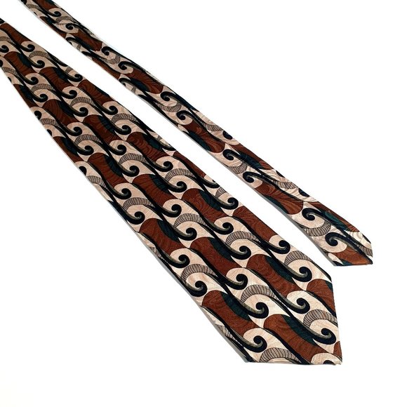 Cellini Mens Necktie Tie Vintage Designer Accessory Work Office Dad Gift Brown - Picture 1 of 5